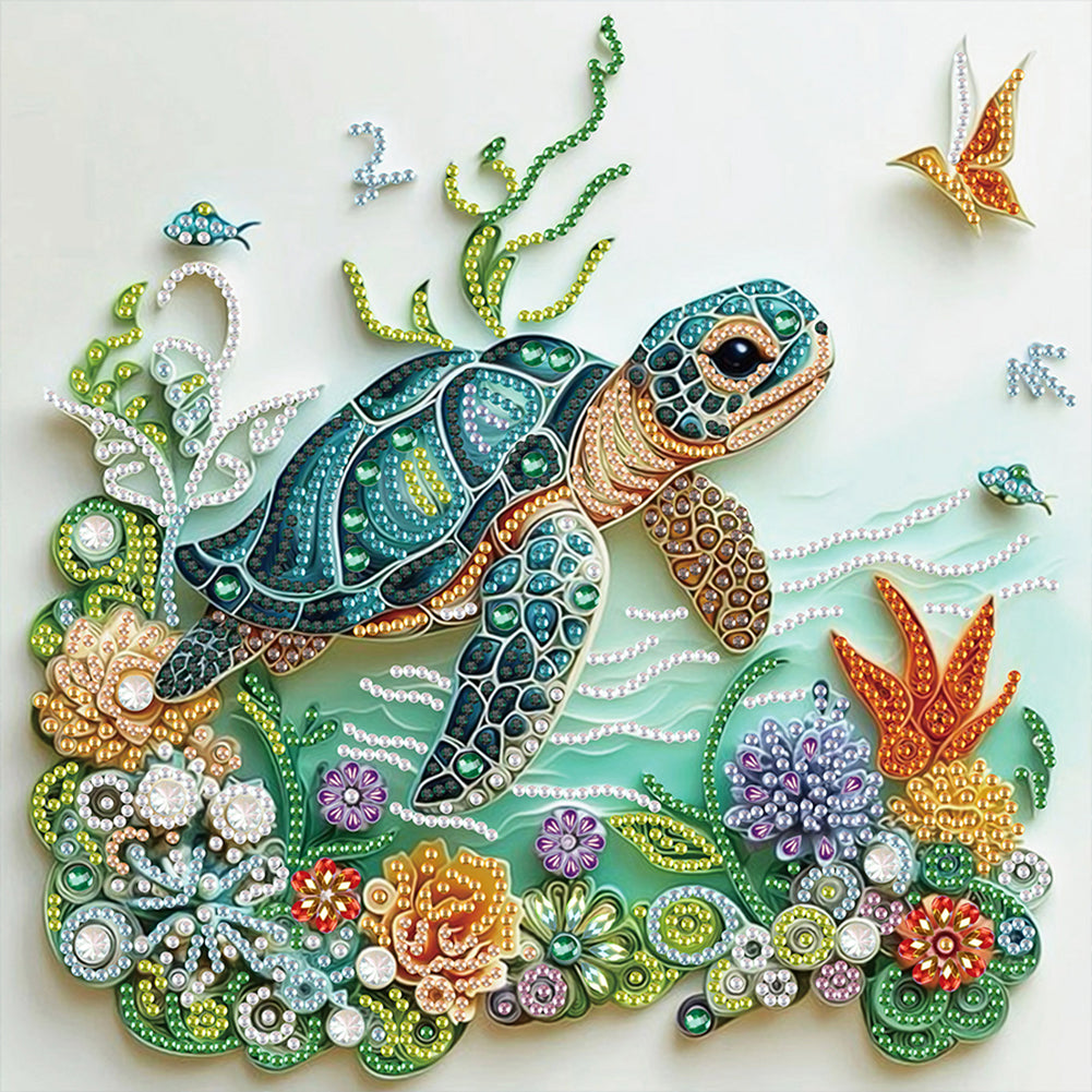 Sea Turtle 30*30CM(Canvas) Partial Special Shaped Drill Diamond Painting