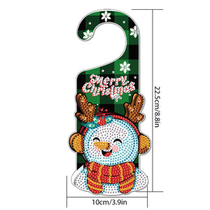 Christmas Snowman Diamond Painting Door Handle Hanger Sign for Home Office Door