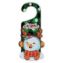 Load image into Gallery viewer, Christmas Snowman Diamond Painting Door Handle Hanger Sign for Home Office Door
