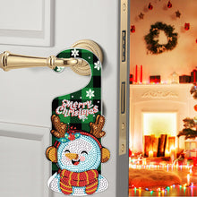 Load image into Gallery viewer, Christmas Snowman Diamond Painting Door Handle Hanger Sign for Home Office Door
