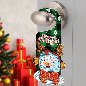 Christmas Snowman Diamond Painting Door Handle Hanger Sign for Home Office Door