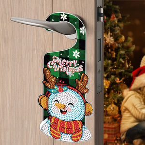 Christmas Snowman Diamond Painting Door Handle Hanger Sign for Home Office Door