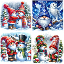 Load image into Gallery viewer, 4PCS Winter Gnomes 40*40CM(Canvas) Full Round Drill Diamond Painting
