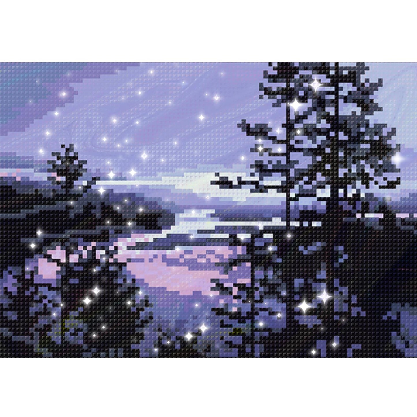 Blue Tone Style - Full  9CT Stamped Cross Stitch - Bead Embroidery 29x22CM/11.42x8.66in