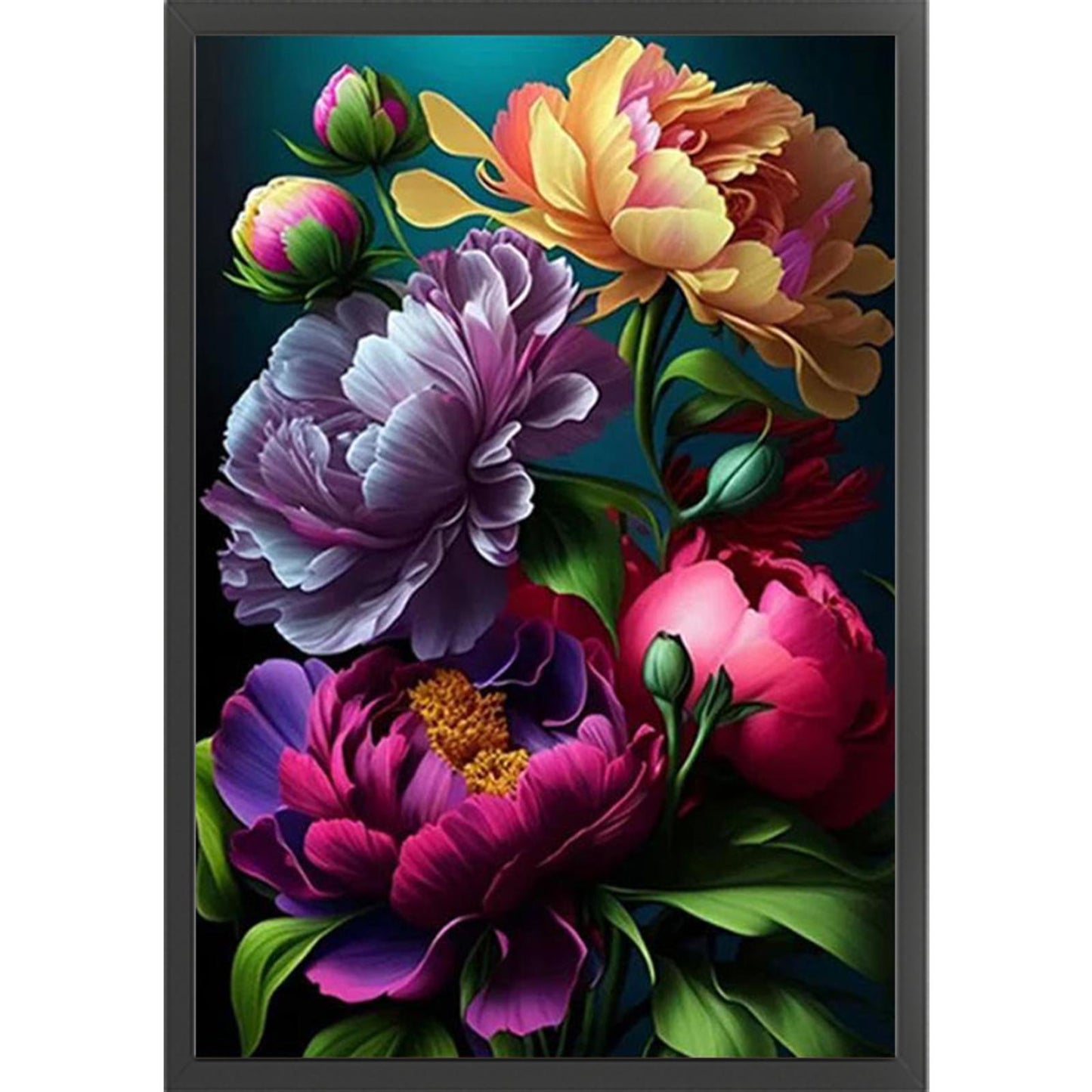 Luxuriant Flowers - Full  9CT Stamped Cross Stitch - Bead Embroidery 50x69CM/19.69x27.17in