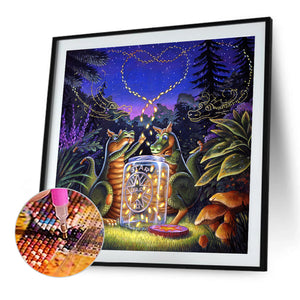 Firefly Dinosaurs 40*40CM(Canvas) Full Round Drill Diamond Painting