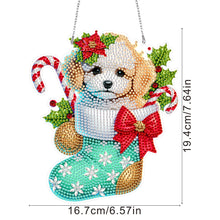 Load image into Gallery viewer, Acrylic Special Shaped Christmas Stocking Bichon Frise Hanging Diamond Kit Decor
