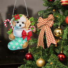 Load image into Gallery viewer, Acrylic Special Shaped Christmas Stocking Bichon Frise Hanging Diamond Kit Decor
