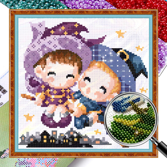Magic - Partial  9ct Stamped Cross Stitch - Bead Embroidery 27x28CM/10.63x11.02in