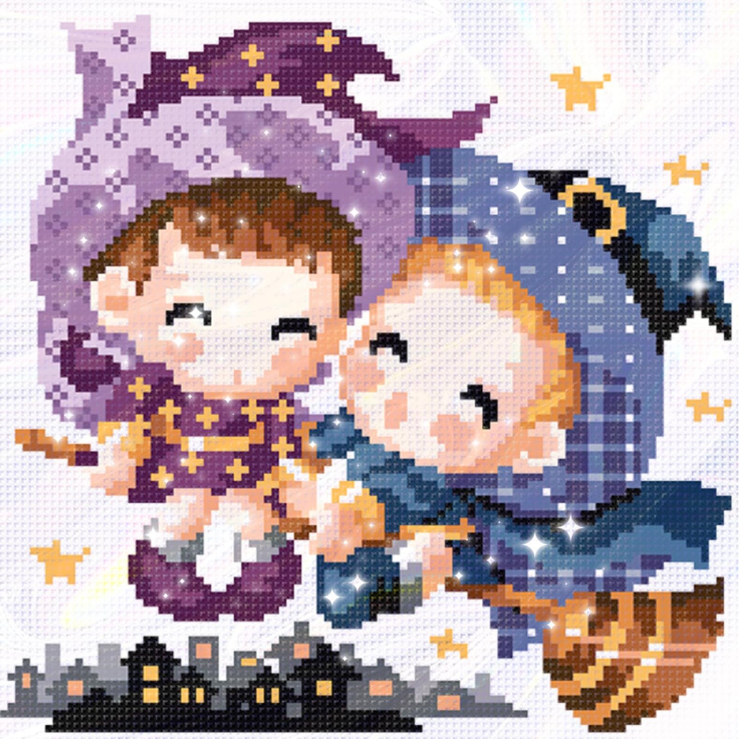Magic - Partial  9ct Stamped Cross Stitch - Bead Embroidery 27x28CM/10.63x11.02in