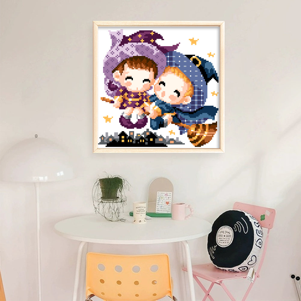 Magic - Partial  9ct Stamped Cross Stitch - Bead Embroidery 27x28CM/10.63x11.02in