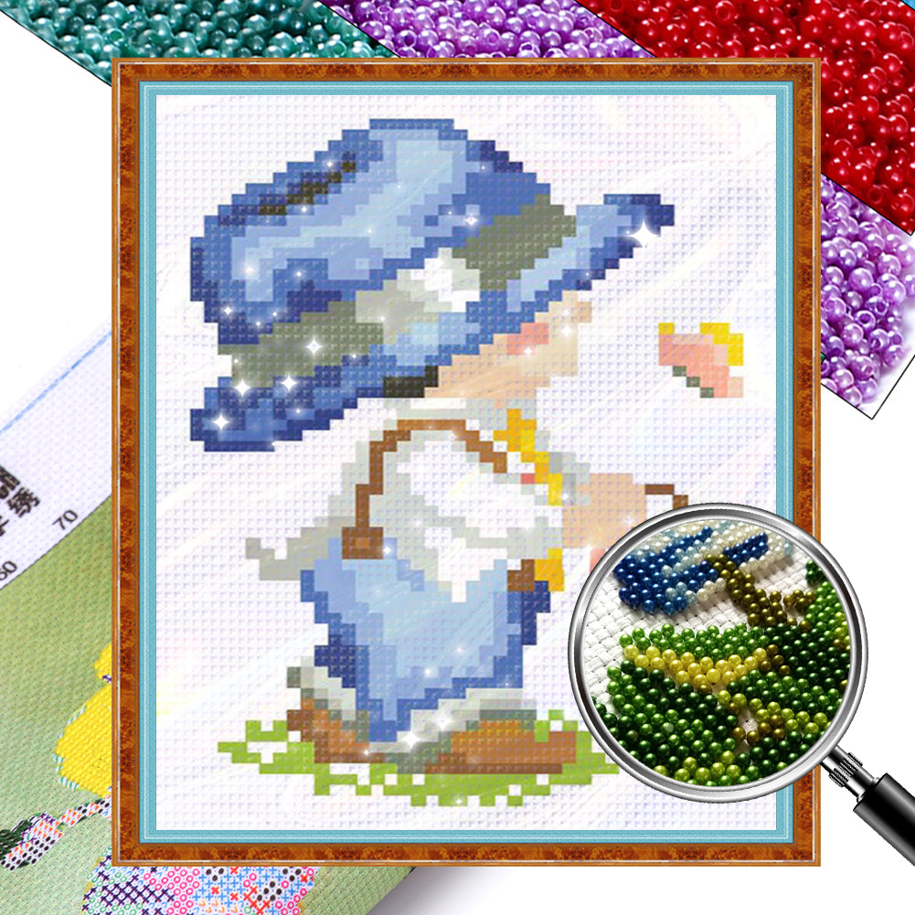 Four Seasons Baby - Spring - Partial  9CT Stamped Cross Stitch - Bead Embroidery 17x20CM/6.69x7.87in