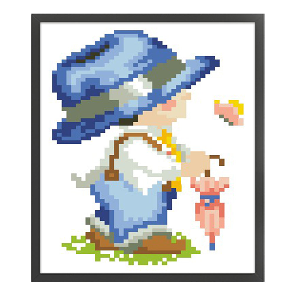 Four Seasons Baby - Spring - Partial  9CT Stamped Cross Stitch - Bead Embroidery 17x20CM/6.69x7.87in