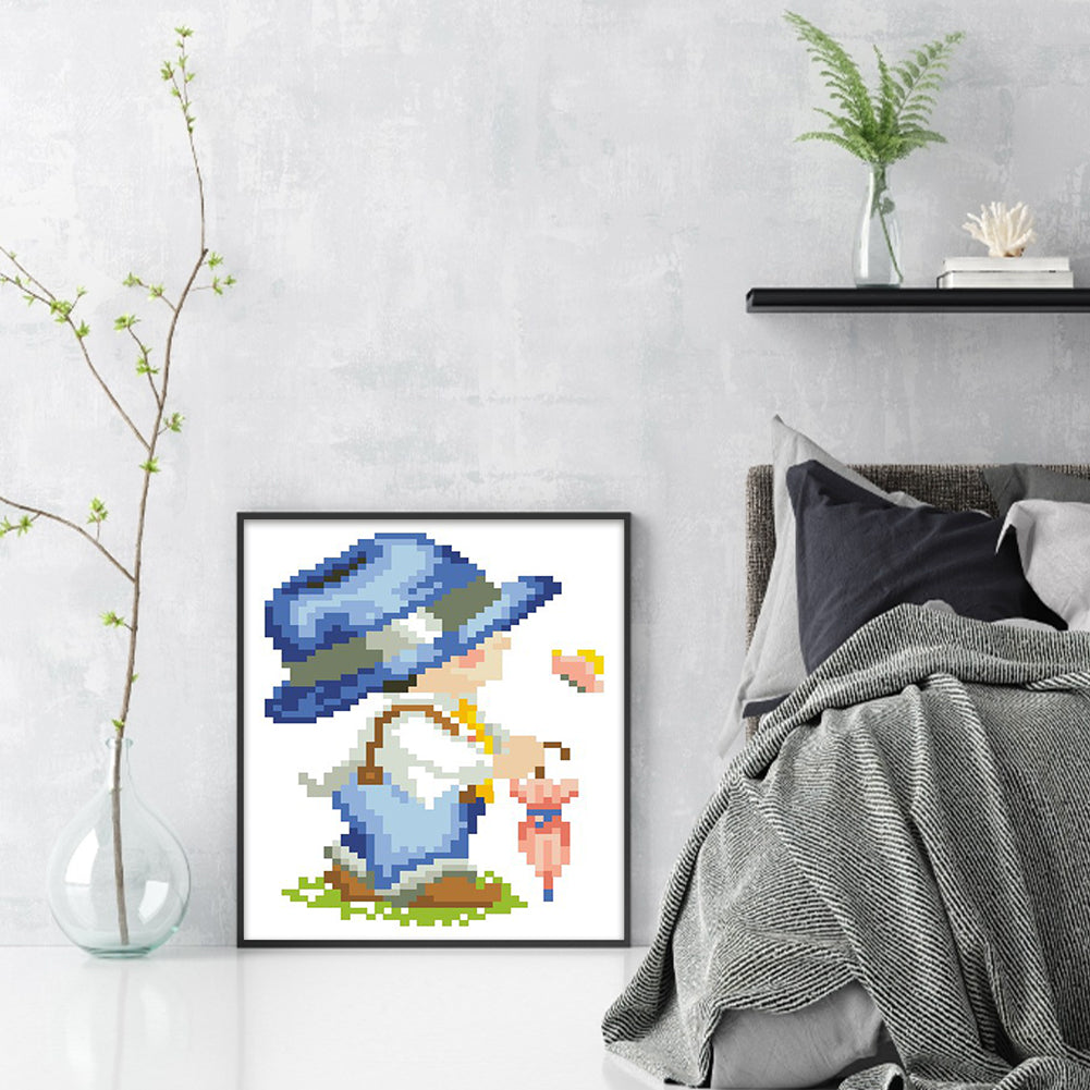 Four Seasons Baby - Spring - Partial  9CT Stamped Cross Stitch - Bead Embroidery 17x20CM/6.69x7.87in