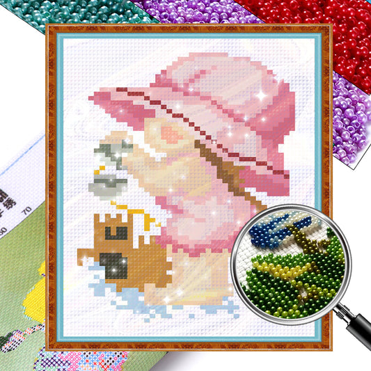 Four Seasons Baby - Summer - Partial  9CT Stamped Cross Stitch - Bead Embroidery 17x20CM/6.69x7.87in