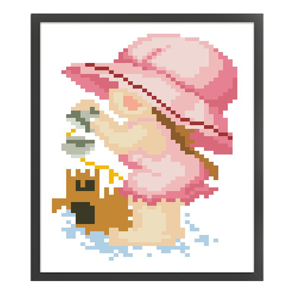 Four Seasons Baby - Summer - Partial  9CT Stamped Cross Stitch - Bead Embroidery 17x20CM/6.69x7.87in