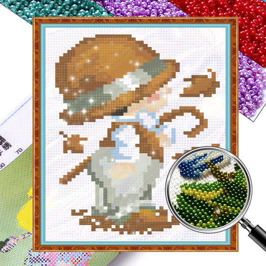 Four Seasons Baby - Autumn - Partial  9CT Stamped Cross Stitch - Bead Embroidery 17x20CM/6.69x7.87in