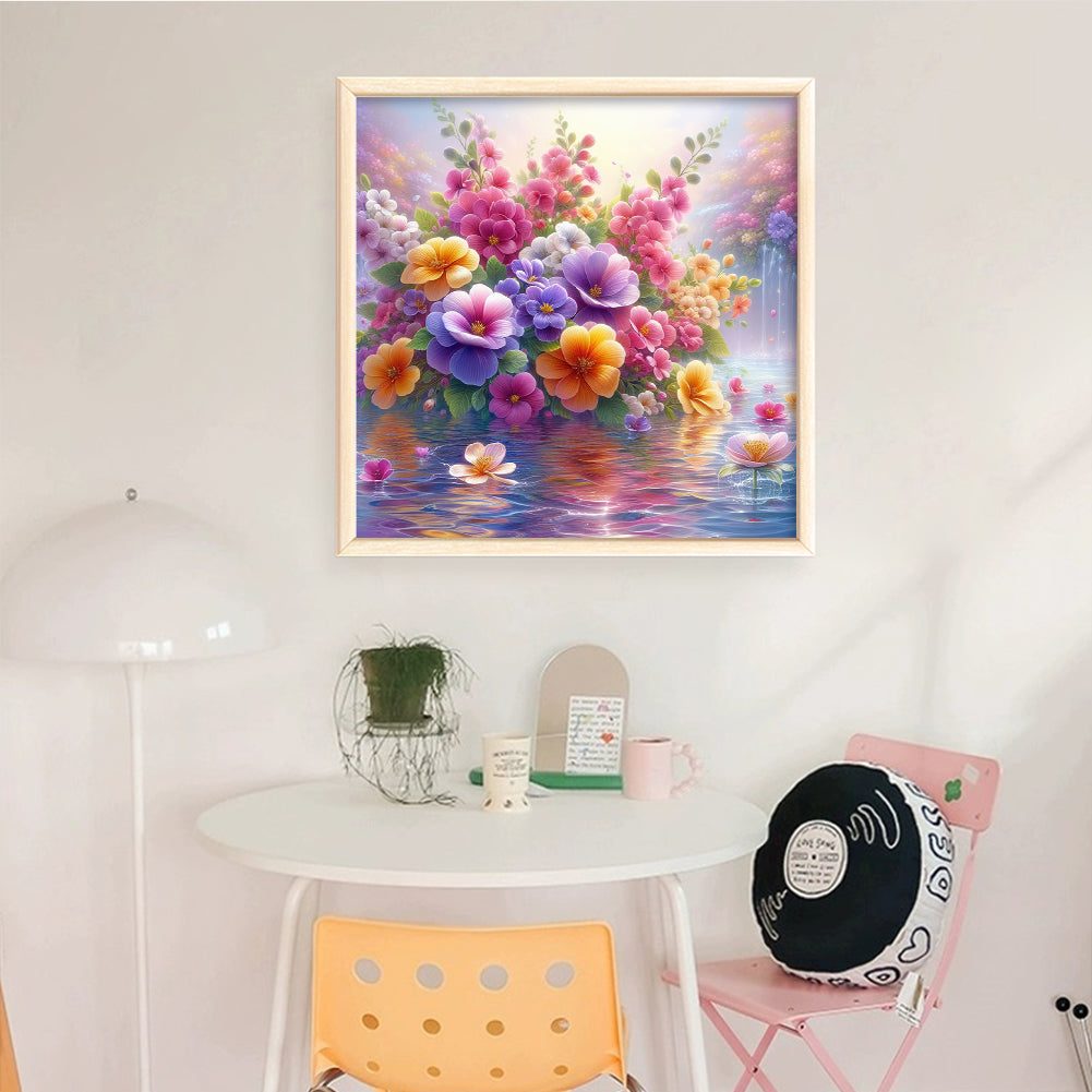Dreamy Flowers - Full 11CT Stamped Cross Stitch 40x40CM - Huacan
