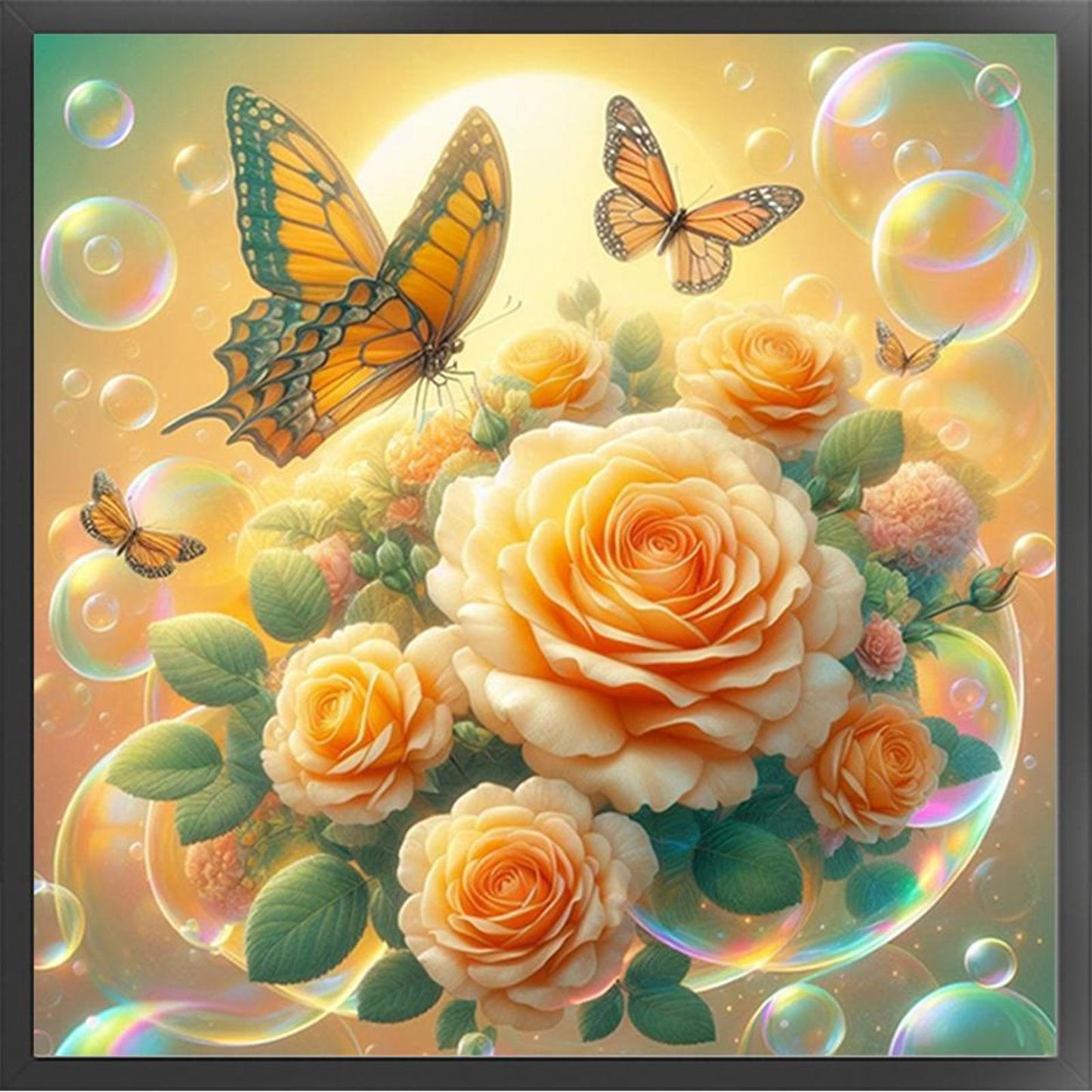 Dreamy Flowers - Full 11CT Stamped Cross Stitch 40x40CM - Huacan