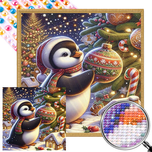 Winter Christmas Penguins 40*40CM(Picture) Full Round Drill Diamond Painting