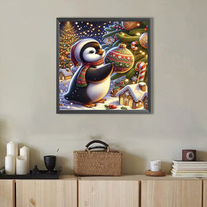 Winter Christmas Penguins 40*40CM(Picture) Full Round Drill Diamond Painting