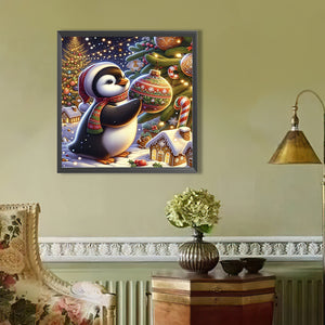 Winter Christmas Penguins 40*40CM(Picture) Full Round Drill Diamond Painting