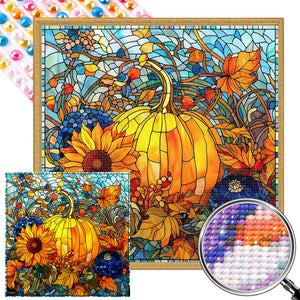 Sunflowers And Pumpkins 40*40CM(Picture) Full Round Drill Diamond Painting