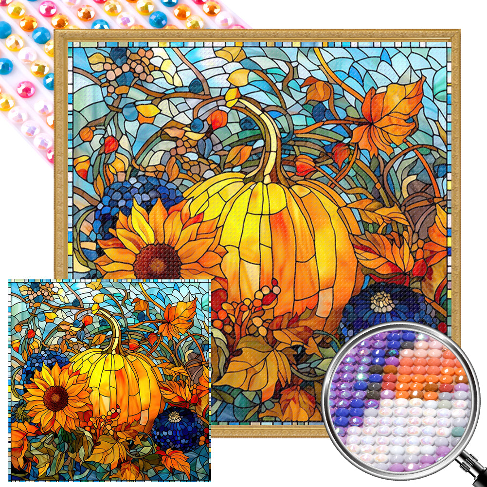 Sunflowers And Pumpkins 40*40CM(Picture) Full Round Drill Diamond Painting