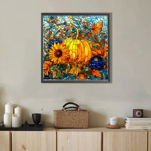 Sunflowers And Pumpkins 40*40CM(Picture) Full Round Drill Diamond Painting