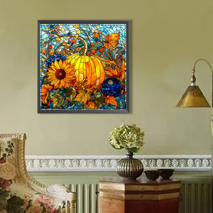Sunflowers And Pumpkins 40*40CM(Picture) Full Round Drill Diamond Painting