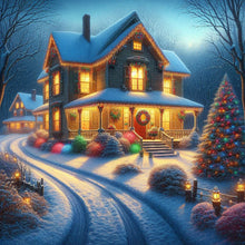 Load image into Gallery viewer, Winter Houses 40*40CM(Canvas) Full Round Drill Diamond Painting
