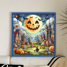 Load image into Gallery viewer, Yishu - Halloween Cottage - 50*50CM 11CT 3 Stamped Cross Stitch
