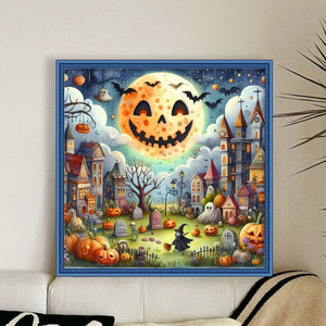 Yishu - Halloween Cottage - 50*50CM 11CT 3 Stamped Cross Stitch