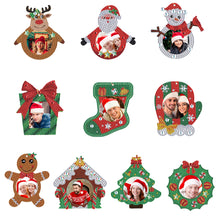 Load image into Gallery viewer, 10Pcs Christmas Diamond Painting Photo Frame Hanging Pendant for Xmas Tree
