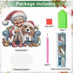 Christmas Grandma Diamond Painting Desktop Ornaments Kit for Adults Beginner (D)
