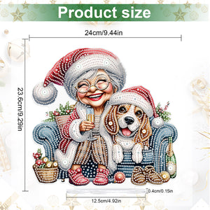 Christmas Grandma Diamond Painting Desktop Ornaments Kit for Adults Beginner (D)