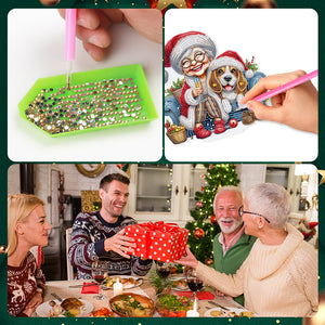 Christmas Grandma Diamond Painting Desktop Ornaments Kit for Adults Beginner (D)