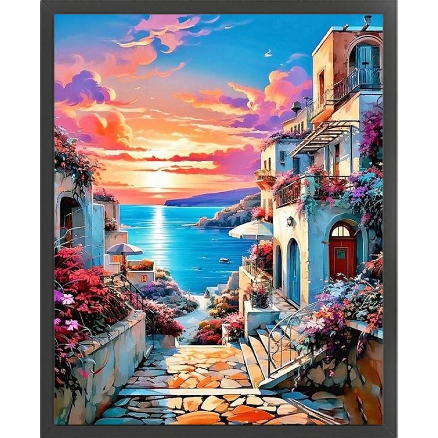 Seaside House - Full 11CT Stamped Cross Stitch 40x50CM - Huacan