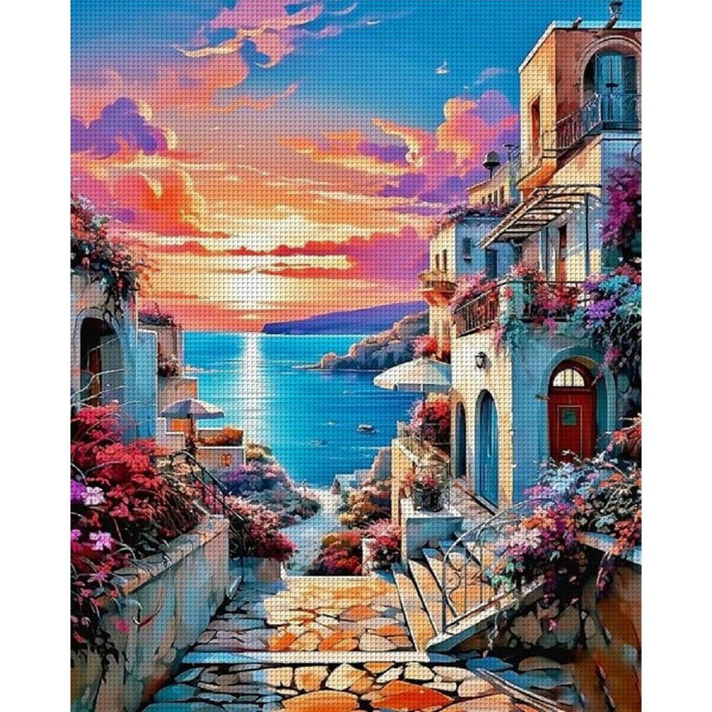 Seaside House - Full 11CT Stamped Cross Stitch 40x50CM - Huacan
