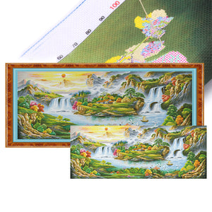 Mona Lisa Brand - Spring Splendor In The House - 261*111CM 11CT 3 Stamped Cross Stitch