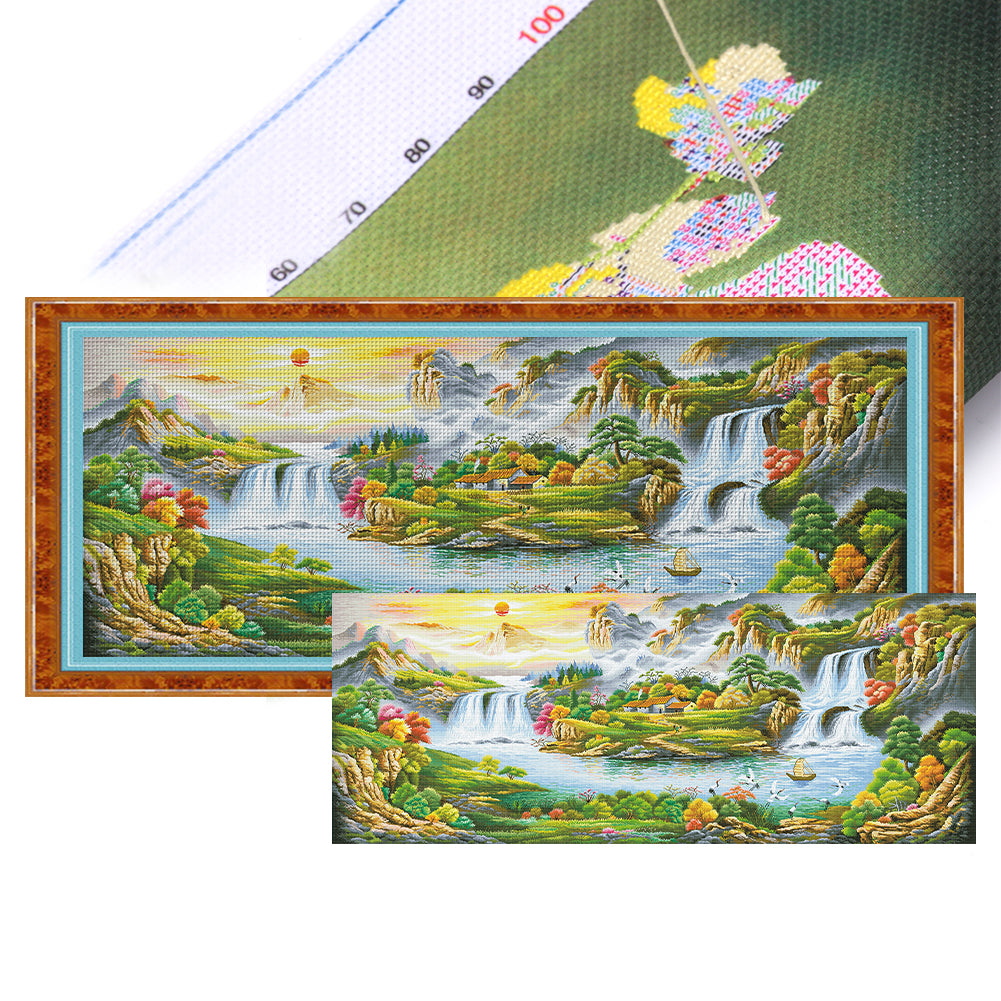Mona Lisa Brand - Spring Splendor In The House - 261*111CM 11CT 3 Stamped Cross Stitch