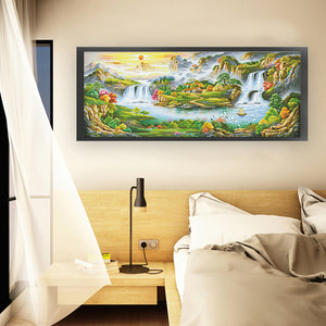 Mona Lisa Brand - Spring Splendor In The House - 261*111CM 11CT 3 Stamped Cross Stitch