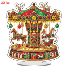 Load image into Gallery viewer, Acrylic 2D Flat Christmas Carousel DIY Desktop Diamond Art Kits Table Decor
