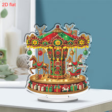 Load image into Gallery viewer, Acrylic 2D Flat Christmas Carousel DIY Desktop Diamond Art Kits Table Decor
