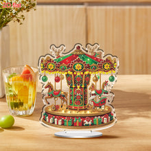 Load image into Gallery viewer, Acrylic 2D Flat Christmas Carousel DIY Desktop Diamond Art Kits Table Decor
