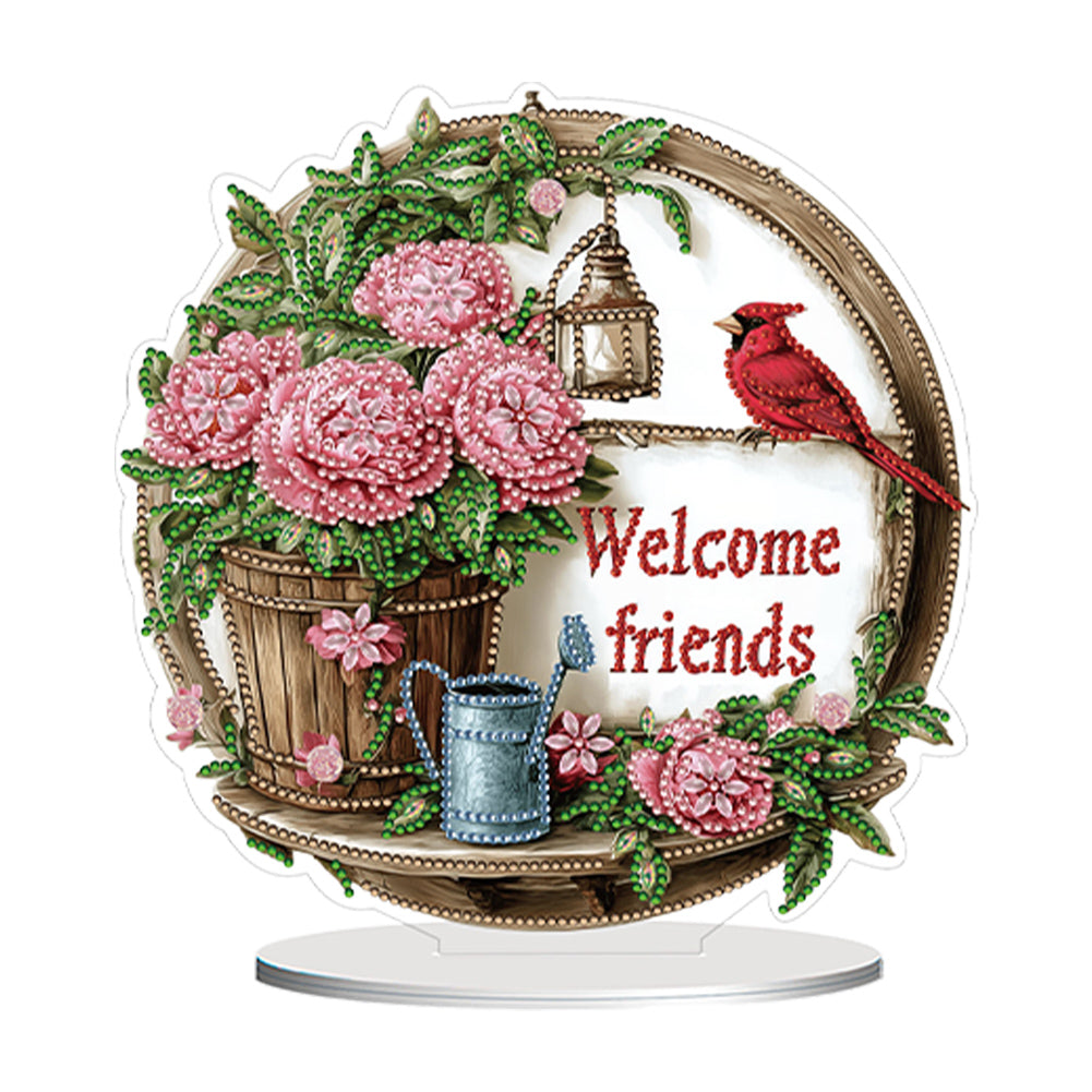 2D Flat DIY Garden Plant Desktop Diamond Art Kits Bedroom Table Decoration