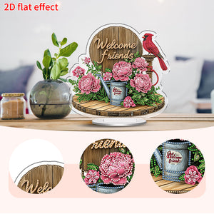 2D Flat DIY Garden Plant Desktop Diamond Art Kits Bedroom Table Decoration