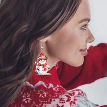 Load image into Gallery viewer, 6 Pairs Double Sided Christmas Snowman Diamond Painting Earrings Jewelry
