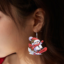 Load image into Gallery viewer, 6 Pairs Double Sided Christmas Snowman Diamond Painting Earrings Jewelry
