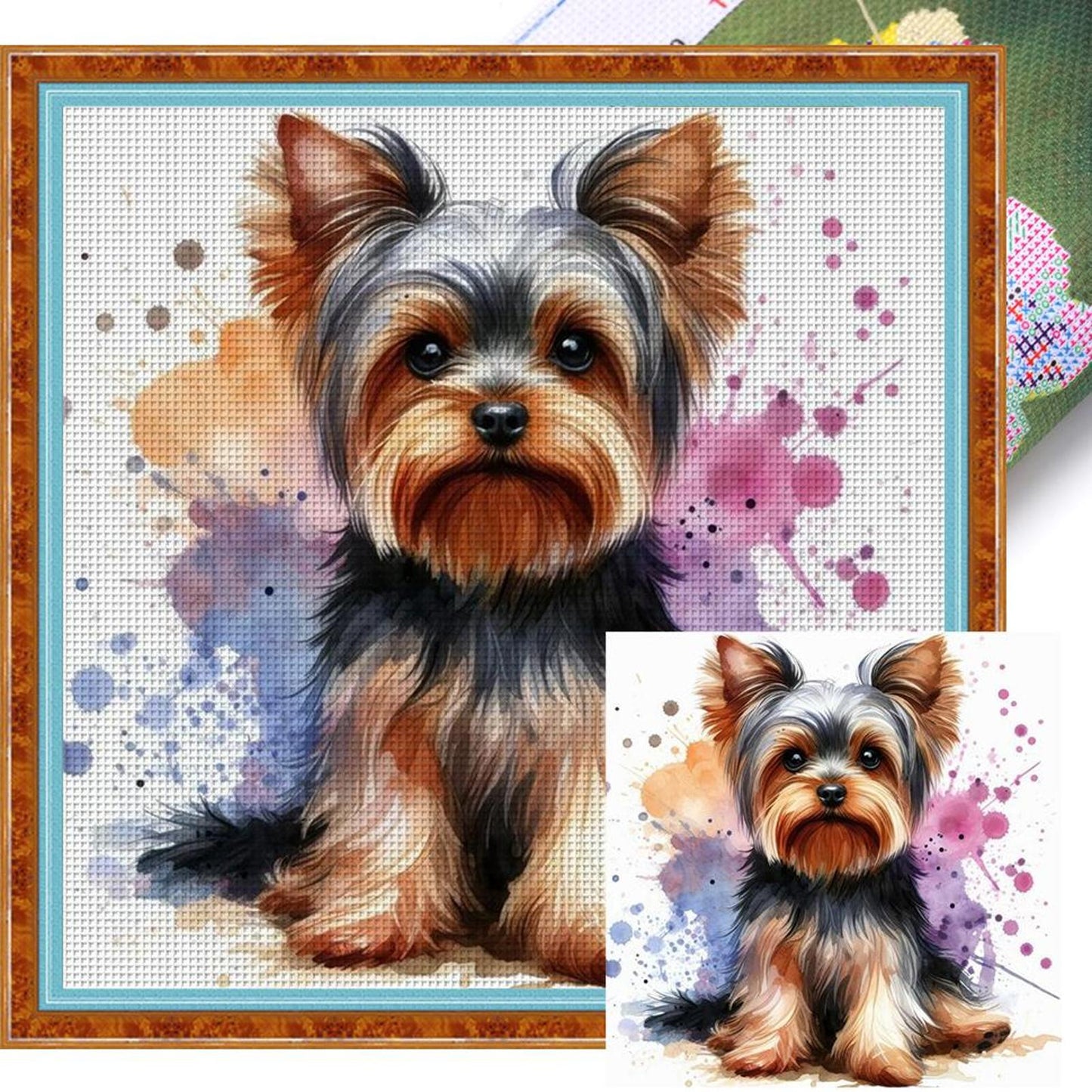 Cute Dog - Full 11CT Stamped Cross Stitch 40x40CM - Yishu